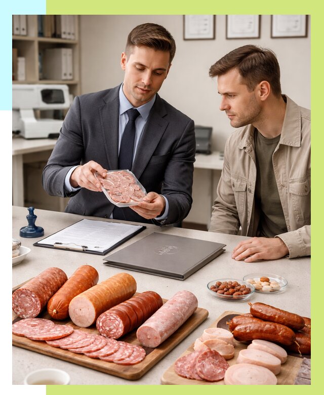 Сертификация колбасных изделий в Лиски от 8206 р. | Алешин-Лск