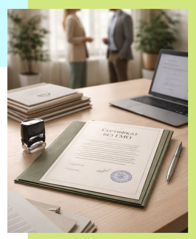 Сертификат без ГМО в Лиски от 8206 р. оформить срочно Алешин-Лск